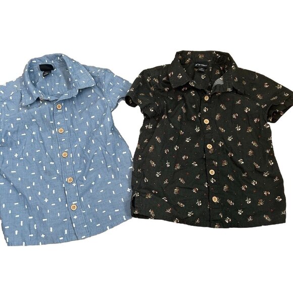 Art Class Baby button down 12 Mo shirts Lot Preppy Hawaiian floral Geometric - Picture 1 of 8